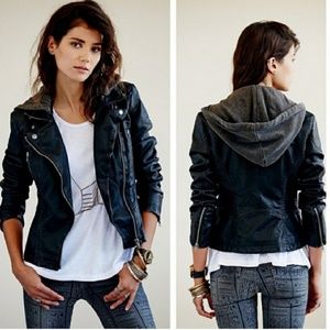 Free People Vegan Leather Moto Jacket